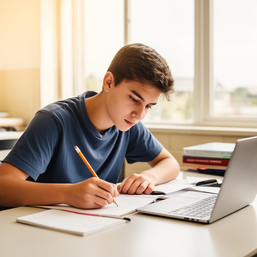 Student preparing for the SAT and ACT